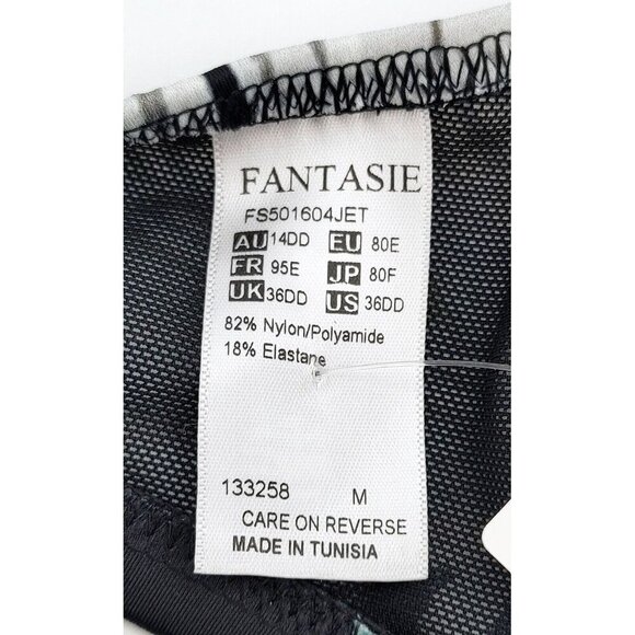 Fantasie Bamboo Grove Bikini Top Jet Size 36DD Plunge Halter Neck Black 501604 - Picture 6 of 6